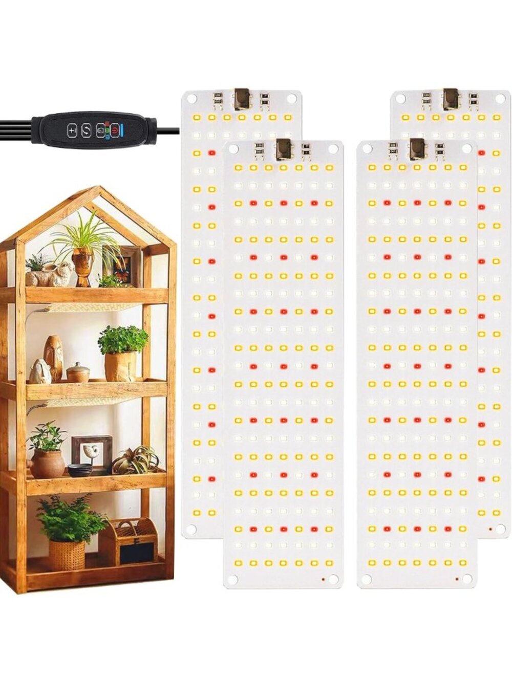 Ultra-Thin LED Grow Lights for Indoor Plants, Full Spectrum, Timer & Dimmable